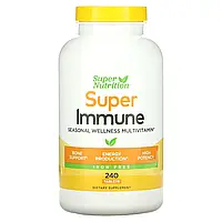 Super Nutrition, Super Immune, мультивитаминный комплекс с глутатионом для укрепления иммунитета, без железа,