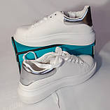 Кросівки білі екошкіряні жіночі демісезонні унісекс 44, фото 5