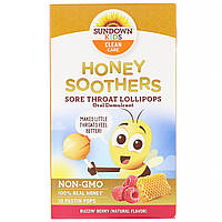 Sundown Naturals Kids, Honey Soothers, Sore Throat Lollipops, Buzzin' Berry, 10 Pectin Pops (Discontinued Киев