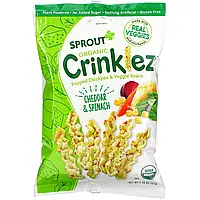 Sprout Organic, Crinklez, снек из нута и овощей, для малышей от 12 месяцев, чеддер и шпинат, 42 г (1,48 унции)