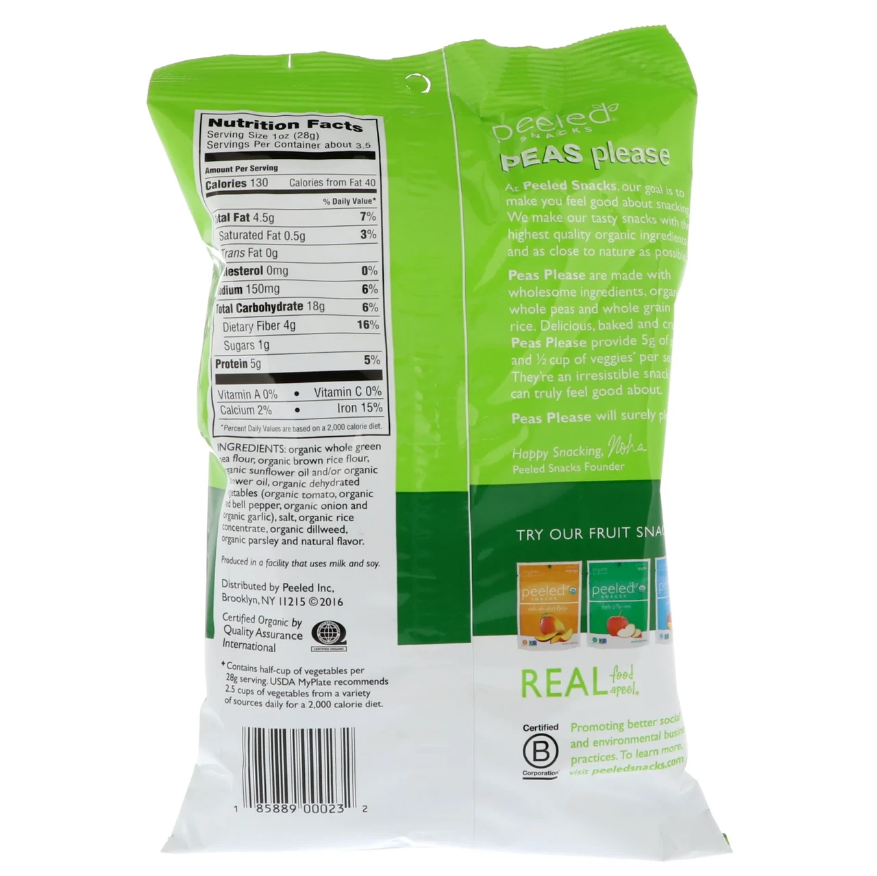 Peeled Snacks, Organic, Peas Please, Garden Herb, 3.3 oz (94 g) (Discontinued Item) Киев - фото 2 - id-p1678047332