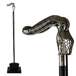 Тростина прогулянкова "Змія" від WALKING STICKS з дерева та срібла, 2 х 12 х 93 см