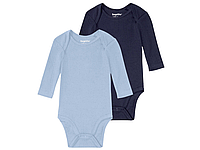 Бодик в рубчик Детская пижама из хлопка для мальчика 2шт комплект 12-24мес 86/92 Lupilu синий