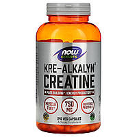 NOW Foods, Kre-Alkalyn Creatine для активного образа жизни, 750 мг, 240 вегетарианских капсул Киев