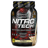 Muscletech, Nitro Tech, сывороточный изолят + смесь для роста сухой мышечной массы, ванильный вкус, 907 г Киев