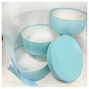 Кругла 3х ярусна подарункова коробка d=20 h=25 см