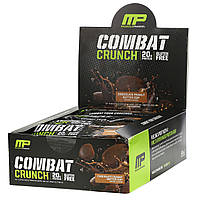 MusclePharm, Combat Crunch Protein Bars, шоколадный батончик с арахисовым маслом, 12 батончиков, 63 г (2,22
