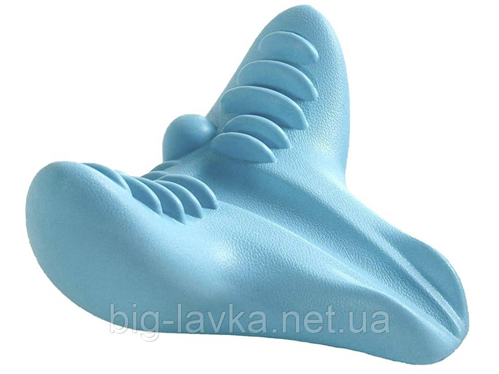 Масажер для вирівнювання шийного відділу жорсткий 22 см х 19 см х 10 см. Синій, фото 1