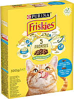 Сухий корм для котів Purina Friskies з лососем та овочами 300 г (7613031868063)