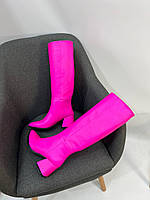 Женские сапоги на каблуке натуральная замша кожа Италия деми только отшив