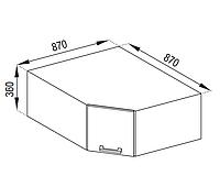 Кухня Марта верхняя угловая секция Антресоль А 87*87 (Світ Меблів ТМ)
