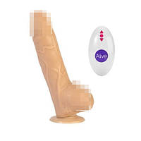 Фалоімітатор Alive Marco з вібрацією і ротацією, пульт ДУ, силікон, діаметр 4,2 см AL20597