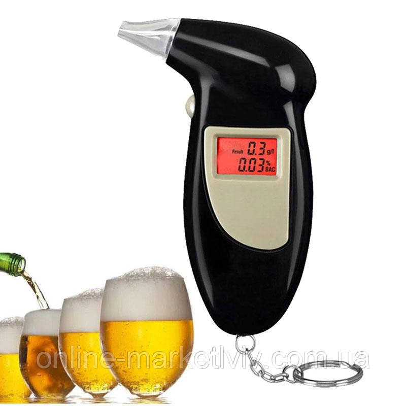 Алкотестер з підсвічуванням і мундштуками Digital Breath Alcohol Tester / Персональний алкотестер / Алкометр, фото 1