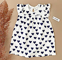 Платье от George белое в синее сердечко 6-9мес