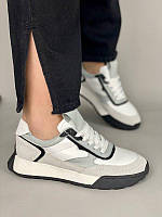 Жіночі кросівки ShoesBand Білі натуральні шкіряні з кольоровими вставками замші 38 (24,5-25 см) (S57181)