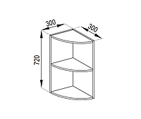 Кухня Марта верхняя угловая секция В 30КЗ высота 720 мм (Світ Меблів ТМ)