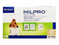 Милпро для щенков и собак малых пород от глистов упаковка 4 таблетки Virbac Milpro