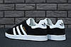 Кросівки жіночі Adidas Gazelle Black White Адідас Газель чорні з білим Замшові кеди В'єтнам Унісекс, фото 10