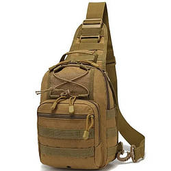 Рюкзак сумка через плече чоловіча тактична A74 пісочна