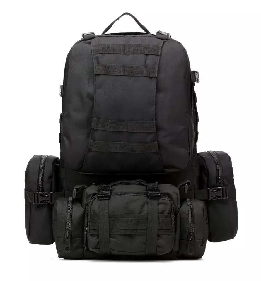Рюкзак тактичний із підсумками Eagle B08 55 літр Black