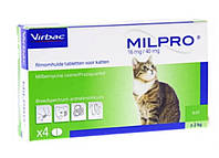 Милпро для кошек Антигельминт более 2 кг Virbac Milpr 4т
