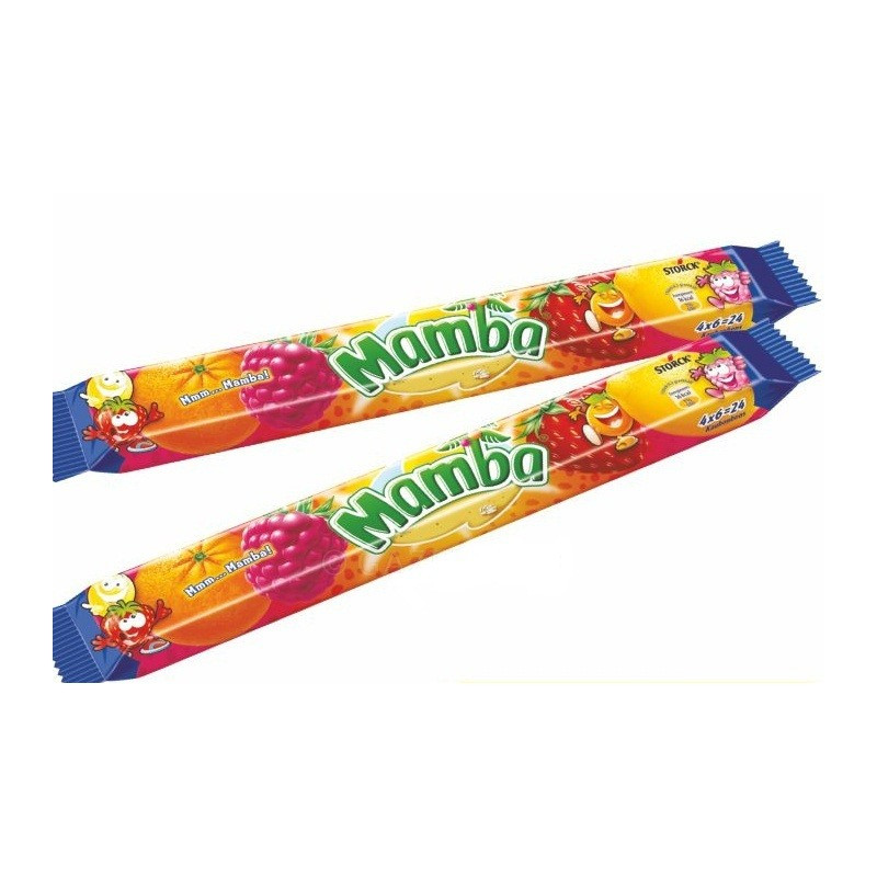 Конфеты жевательные фруктовое ассорти Mamba, 106г (4шт по 26,5г ...