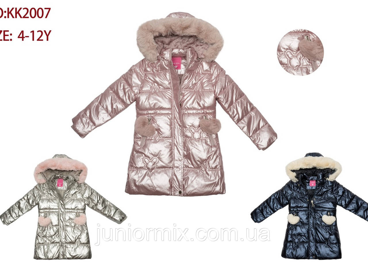 Зимові дитячі куртки для дівчаток оптом Н-Н чорна соро