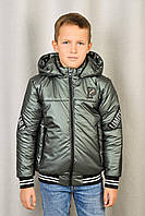 Модная демисезонная куртка для мальчиков 128-164 см,цвет хаки
