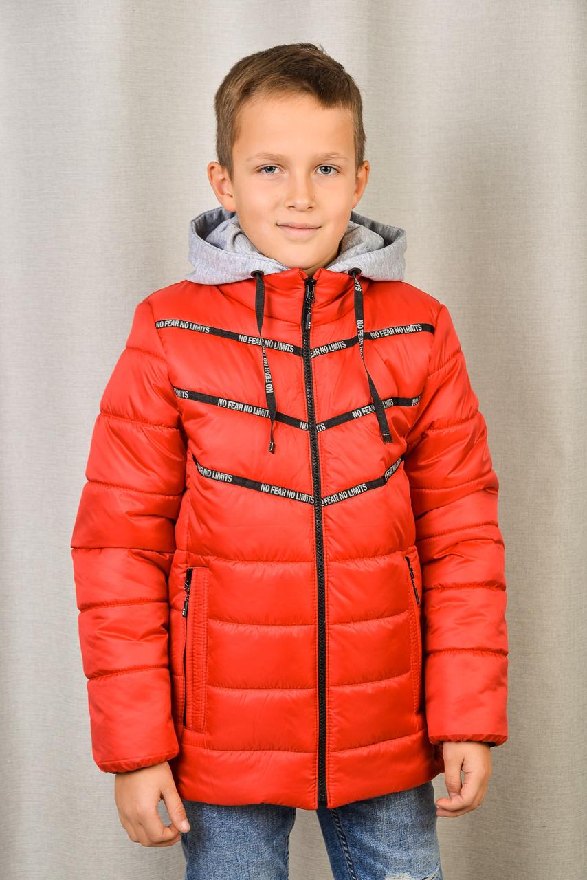 Червона демісезонна куртка з капюшоном для хлопчиків підлітків 116-164 см