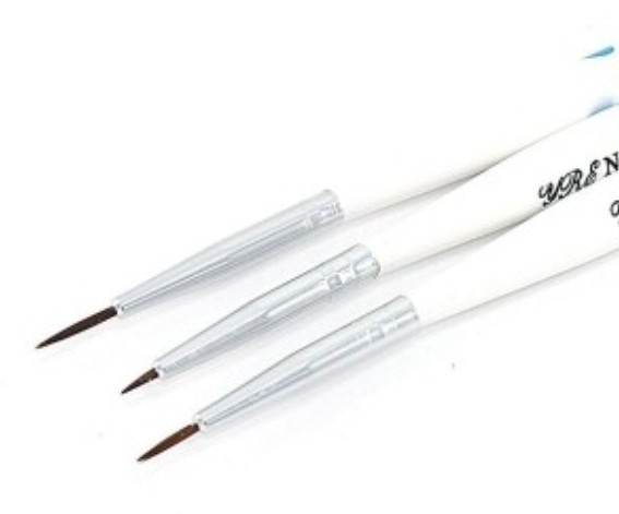 Пензлі для манікюру розпису нігтів набір із трьох пензликів лайнер для малювання Yre