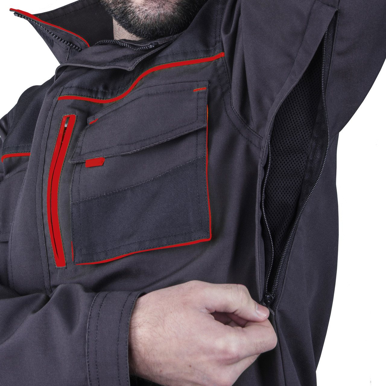 Куртка рабочая со съёмной утепленной подкладкой SteelUZ 4S RED рост 182 см - фото 9 - id-p1678226959