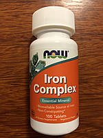 Железо комплекс Now Foods Iron Complex 100 tabs