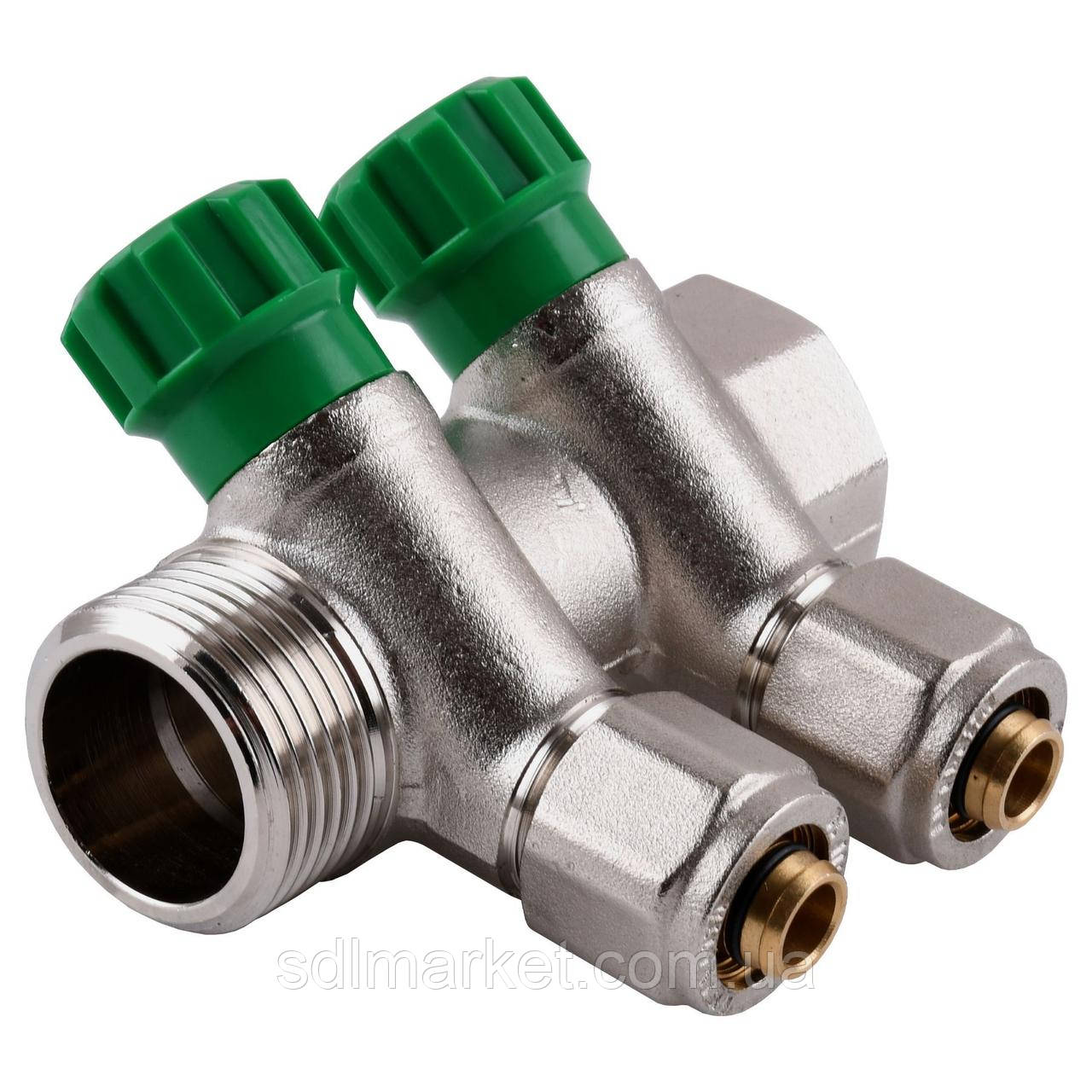Колектор ECO 1018 1/2х1G 2-ой (під 35*) з перекриттям