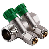 Колектор ECO 1018 1/2х1G 2-ой (під 35*) з перекриттям