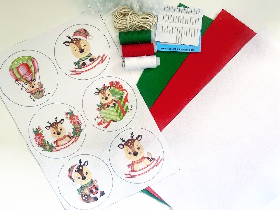 Набір корейського м'якого фетру Pugovichok "Новорічний оленя-maxi" для рукоділля і творчості, фото 1