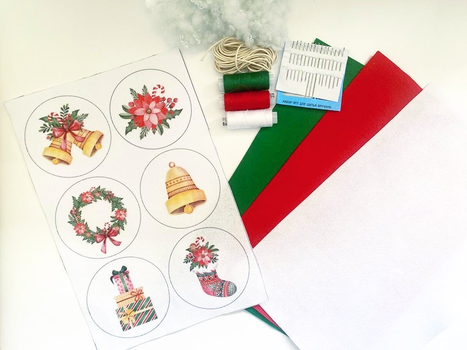 Набір корейського м'якого фетру Pugovichok "Колокольчик, вінчик, подарунок" для рукоділля та творчості, фото 1