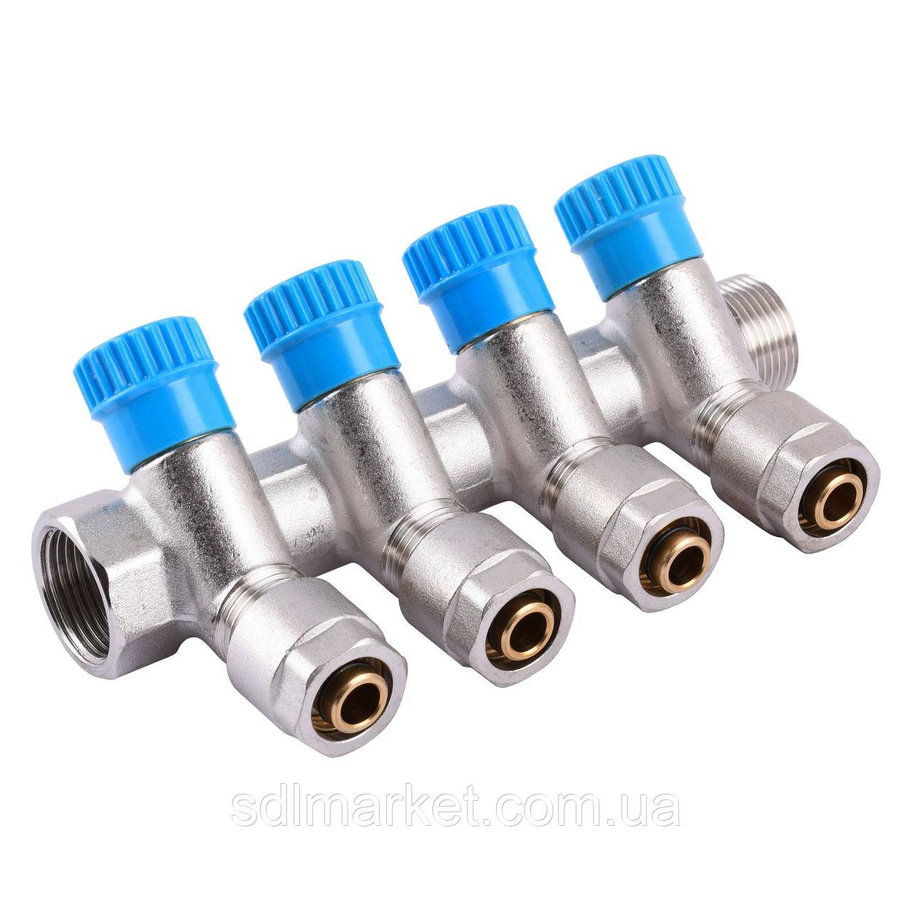 Колектор CRISTAL 3/4Gх1/2 *16 - 4-ой (під 35*) з перекритим (NM-1016)