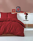 Комплект постільної білизни сатин stripe євро 200*220 Cotton Box Elegant Bordo бордовий