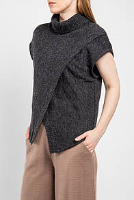 Жилет жіночий чорний меланж в'язаний Modna KAZKA МKLN833-1