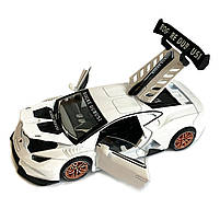 Іграшкова машинка металічна Lamborghini roger dubuis (Ламборгіні) "АвтоЕксперт", біла, світло, звук, інерція, відкр двері,, фото 7
