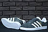 Кросівки чоловічі Adidas Gazelle Grey White Адідас Газель темно-сері з білим Замшові кеди В'єтнам, фото 11