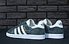 Кросівки чоловічі Adidas Gazelle Grey White Адідас Газель темно-сері з білим Замшові кеди В'єтнам, фото 9