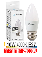 Лампочка 10 Вт світлодіодна свічка Z-ligh 10W E27 4000K [ZL13710274]