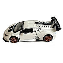 Іграшкова машинка металічна Lamborghini roger dubuis (Ламборгіні) АвтоЕксперт, біла, світло, звук, інерція, відкр двері, багажник,, фото 3