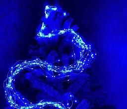 Гірлянда світлодіодна «Кінський хвіст» 200 LED 2 м 10 ниток пучок струн від мережі синій