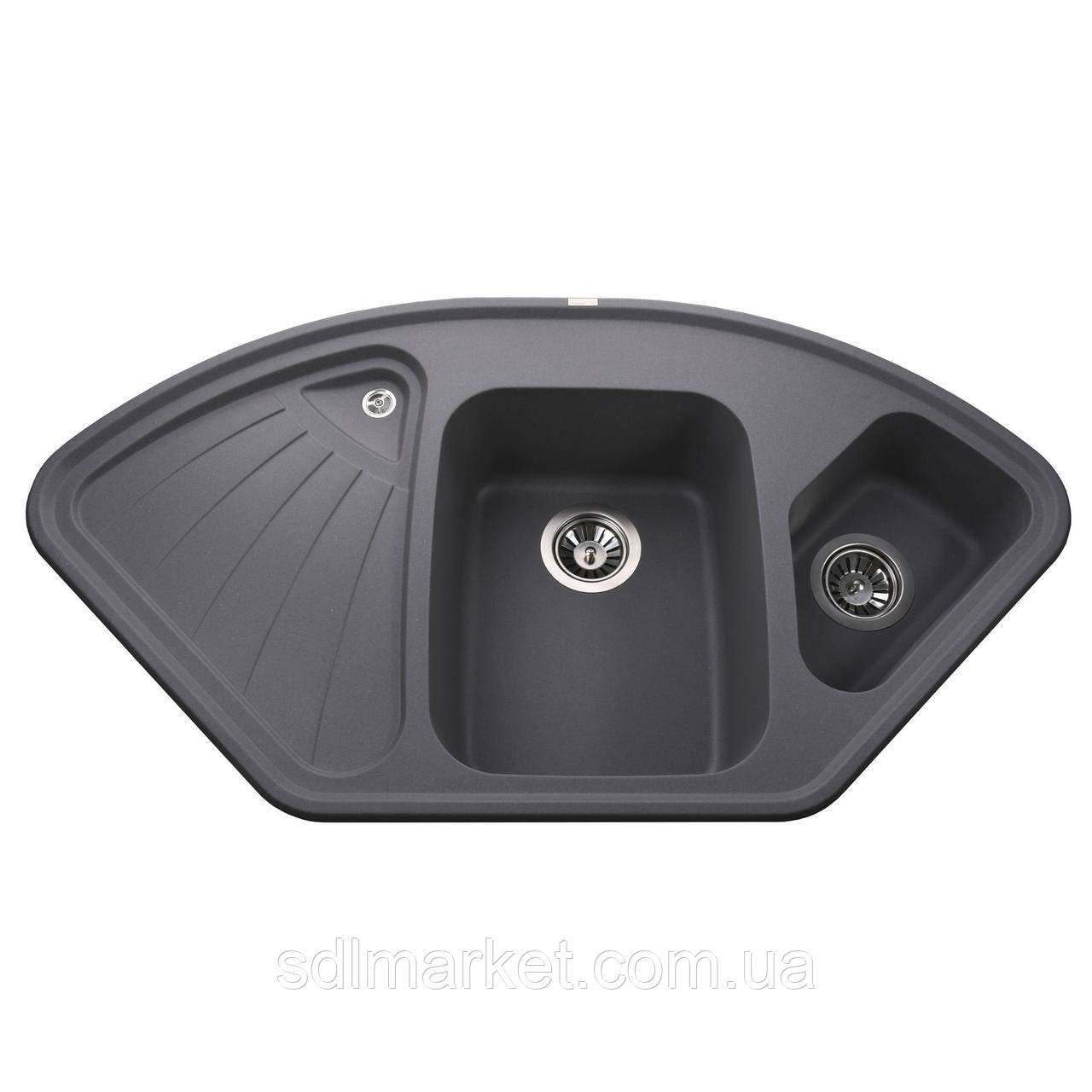 Гранітна мийка Globus Lux AVERNO сірий металік 1060x575 мм-А0003