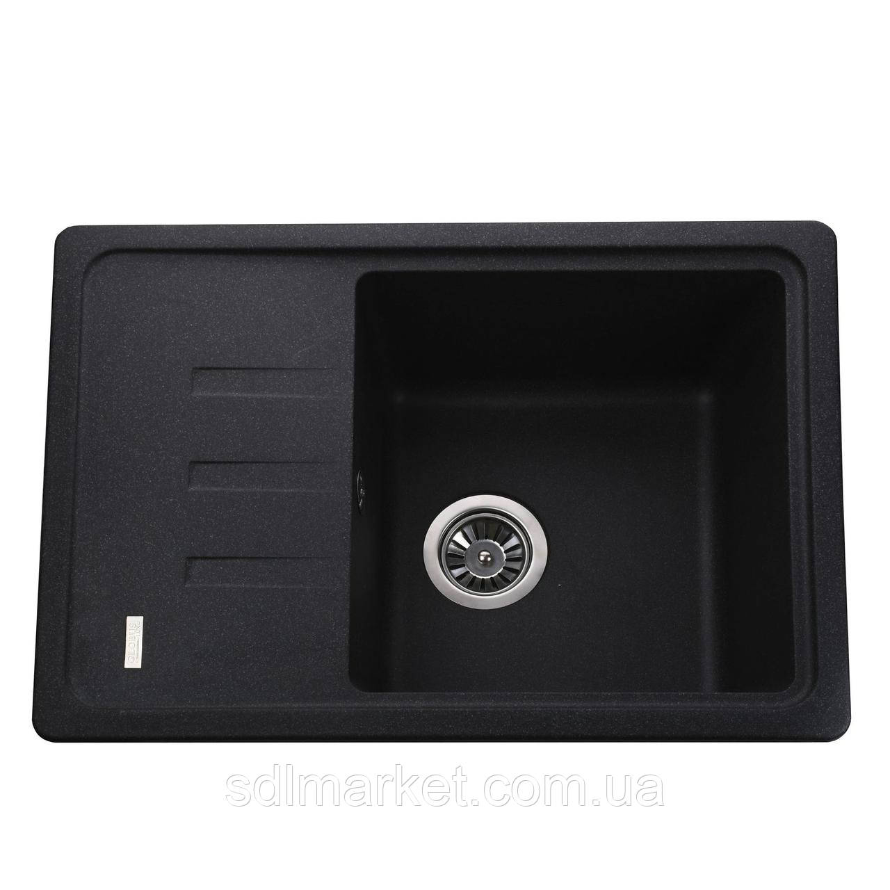 Гранітна мойка Globus Lux MONO графіт 620x435м-А0001