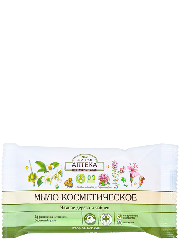 Мило косметичне Чайне дерево та чебрець 75 г Зелена Аптека, фото 1