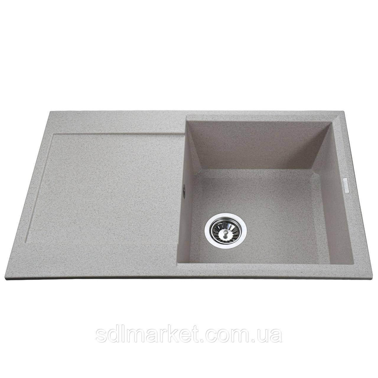 Гранітна мийка Globus Lux KOMO піщаний 790х500 мм-А0004