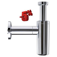 Сифон для раковини d40 хром декоративний Geberit 151.035.21.1